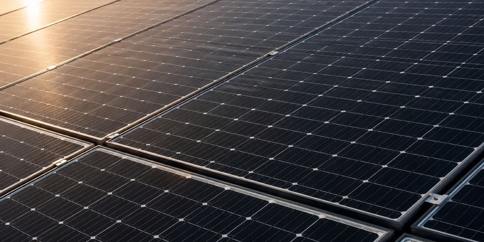 Solarmodule in der Morgensonne